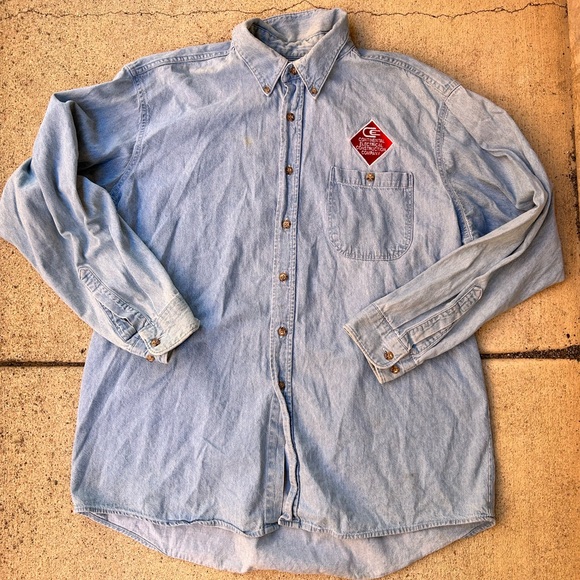 Men's Light Blue Denim Shirt - Picture 1 of 7